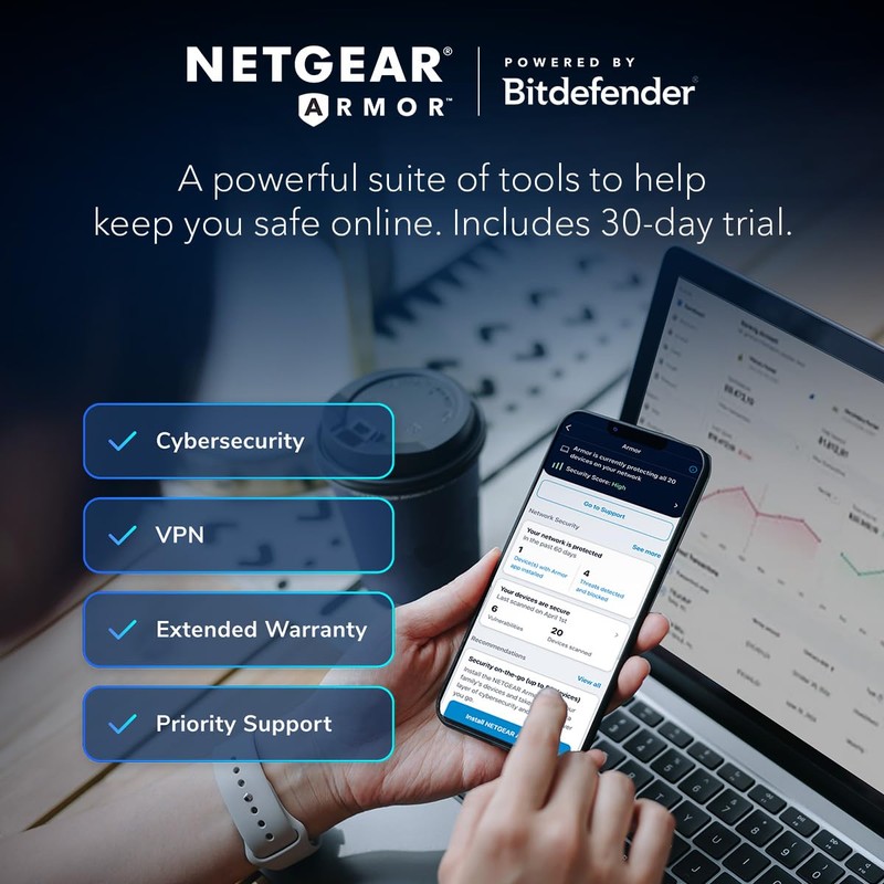 NETGEAR Nighthawk WiFi 6 Router (RAX36) – Security Features, AX3000