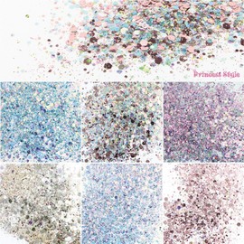 Princess-style Prism Glitter Nail Resin Glitter Hologram MIX 6 Color Set