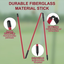 Kulamait 2 Pack Golf Alignment Sticks,Collapsible Golf Alignment Rods 48" Golf Practice Sticks Golf Training Aid for Aiming,Putting,Golf Training Sticks with Clear Tube Case(Red)