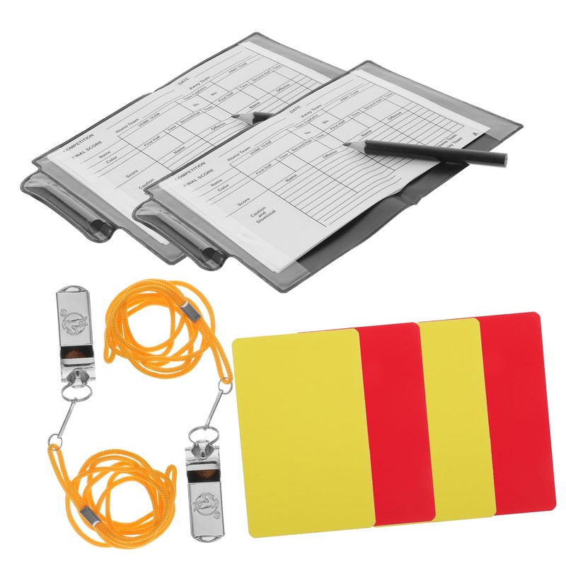 Kisangel 2 Sets Pvc Soccer Referee Cards Red Yellow Multi-purpose