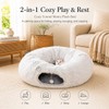 Fluffy Cat Tunnel Bed Under Christmas Tree, Plush Warm White
