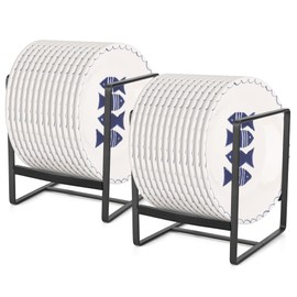 2er-Pack Tellerregal/ Abtropfgestell, Metall Tellerhalter Teller Organizer Schrank Multifunktional Tellerständer Küchenschrank Aufbewahrung Organizer für Teller Schneidebretter Topfdeckel, Schwarz - S