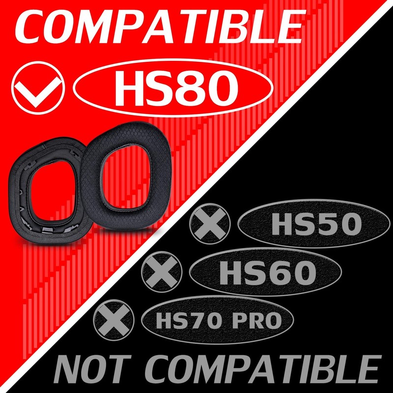 DIMOST HS80 Ear Pads Compatible with HS80 Headset I Thicker