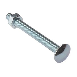 ForgeFix Carriage Bolts | M12 x 180mm | Zinc Plated | Bag 5