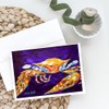 Caroline's Treasures The Right Stuff Crab in Purple Greeting Cards