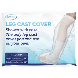 UltraCover Waterproof Leg Cover For Shower, Cast Shower Cover for Wounds and Bandages, Leg Cast and Injury Protector for Adults, Surgery Recovery Supplies