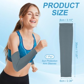 YELARXI Sun Protection Arm Sleeves for Men and Women, Compression Cooling Sun Sleeves to Cover Arms-Fitting for (Sports - Workout- Golf-Basketball), S & 1Pair & Spandex & Dark Gray