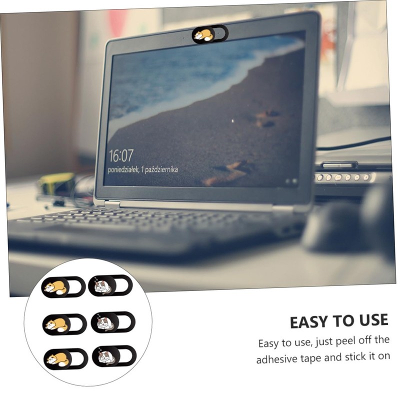 CIYODO 6pcs Cat Pattern Webcam Cover Ultra-Thin Privacy Protectors for