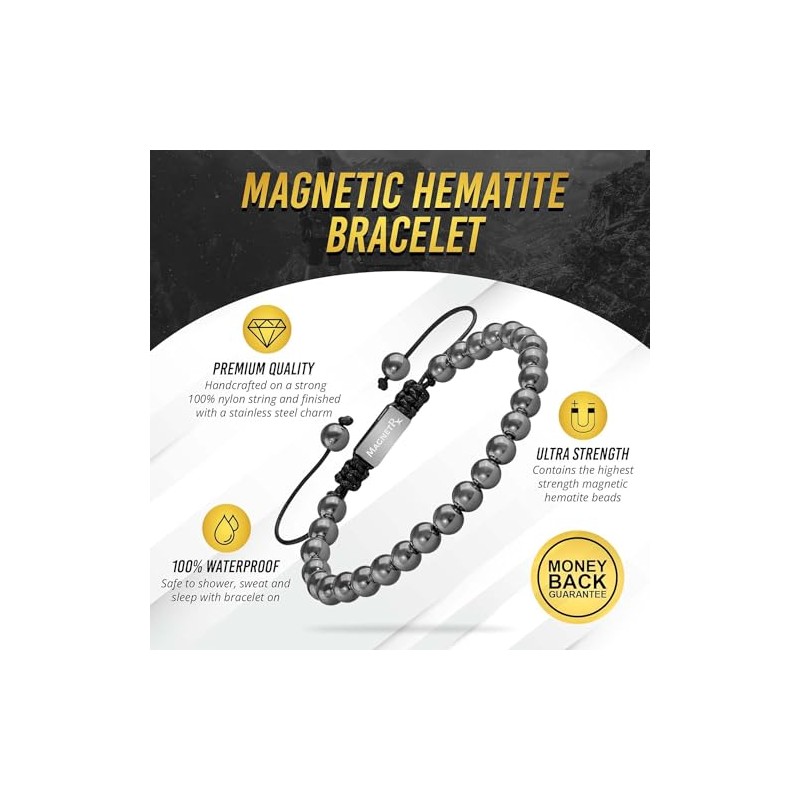 MagnetRX MagnetRX? Magnetic Hematite Bracelet C MAX Strength Magnetic Stones