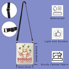 FUNYSO Broccoli Cat Lover Fantasy Book Reader Gift Book Club Bookish Dragon Rider Gift Crossbody Bag (where is Broccoli cb UK)