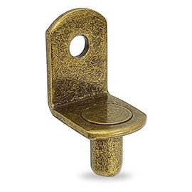 40 Pcs Shelf Pins Pegs,1/4 Inch L-Shaped Shelf Support Pegs,Bookshelf Pegs for Shelves,Cabinet Shelf Bracket Pegs with Hole,Shelf Pins Holders for Kitchen Furniture & Closet,Bronze Tone