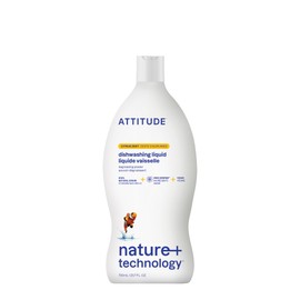 ATTITUDE ATTITUDE Dishwashing Liquid, EWG Verified, Vegan Dish Soap, Plant Based, Naturally Derived Products, Citrus Zest, 23.7 Fl Oz