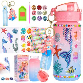Hapikids Crafts Girls 5 6 7 8 9 10 Years, Water Bottle Mermaid Toy from 5-12 Years Drinking Bottle Gifts for Girls 5 6 7 8 9 10 Years Birthday Gift