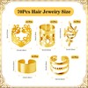 sesameless 70 Pcs Hair Jewelry For Braids,Gold Hair Cuffs Dreadlock