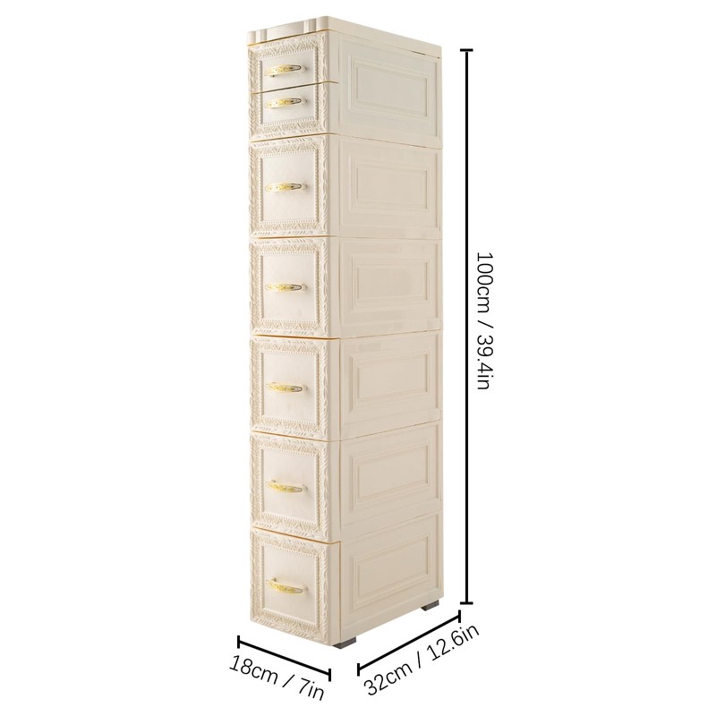 ILWorkTLs 6 Tier Bathroom Floor Cabinet, Vertical Storage with Wheel,