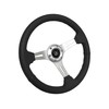 VSW S6 Steering Wheel, Black Leather 6 Bolt Brushed Slotted