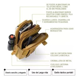 HC Life Mochila Tactica Cangurera Multiusos Celular Cartera Bolsa Ng