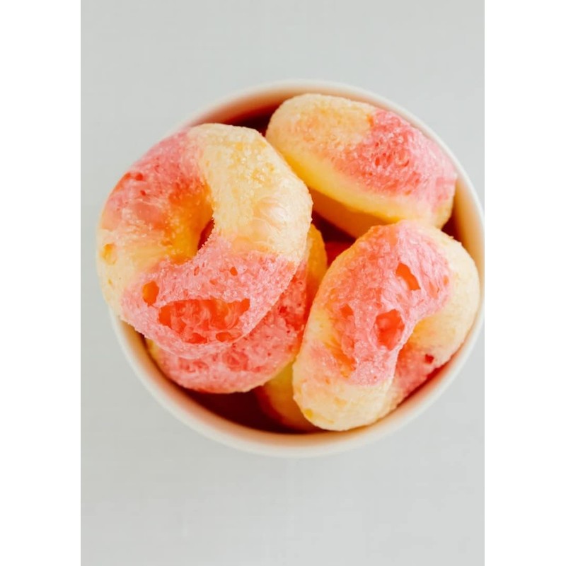 Sarah's Candy Factory Freeze-Dried Peach Rings Candy - Crunchy &