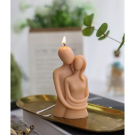 Velas aromáticas Hugging Lovers, 100 g, velas perfumadas de Adán y Eve para parejas, regalos rituales sexys para mujeres y hombres, perfectas para la curación, meditación, alivio del estrés, aumento del estado de ánimo, color blanco (café)