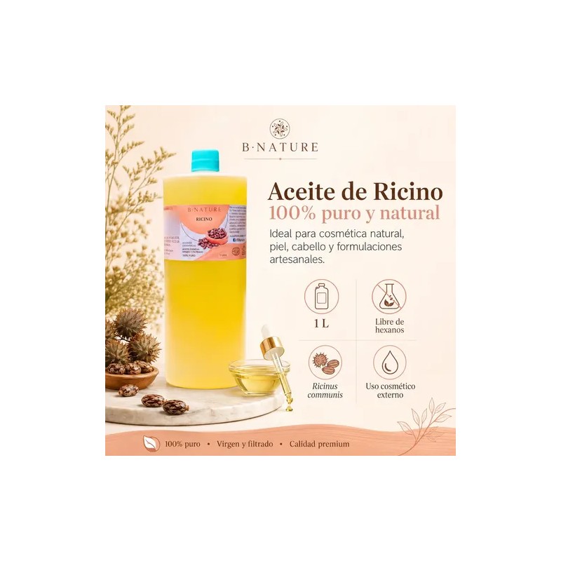 Aceite De Ricino 100% Puro B Nature 1 L
