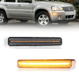 VYNTRAL Front Bumper Reflector Compatible with Mercury Mariner 2005 2006 2007, [IP67 Waterproof] [IP67 Waterproof] Amber LED Front Bumper Reflector, 2 PCS, Clear Lens
