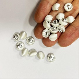 KKmeter 20 botones de esmoquin con revestimiento de satén suave para trajes de novia, vestidos de novia, abrigos, 10 mm (blanco, 10 mm)