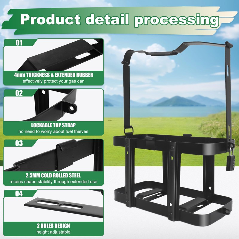 Jerry Gas Can Holder Rack with Combination Lock, Jerry Can