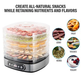 Rosewill RHFD-19001 5 Tray Digital Food dehydrator | Large Capacity | BPA-Free | Dishwasher-Safe