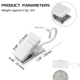 WMYCONGCONG 100 PCS Curtain Clips with Hooks, Small Heavy-Duty Hook Clip String Party Lights Hanger Wire Holder for Curtain Photos Home Decoration Shower Drapery Art Craft Display (White)