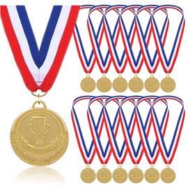 STHGDONA Gold Medals for Children, 12 Pack Winner Medals Award Medal with Neck Ribbons for Sports, Competitions, Party, Spelling Bees, Olympic Style, 2 Inches