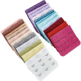 Happyupcity 22Pcs Womens Bra Extenders 3 Hooks 3 Rows Soft Back Bra Extension Strap Adjustable Brassiere Extension Hooks Bra Band Extenders Buckle (Random Color)