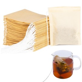 Goxfaca 300 Pcs Tea Bags, Disposable Tea Bags for Loose Tea, Empty Tea Filter Bags with Drawstring Unbleached for Loose Tea Coffee (7X9CM)
