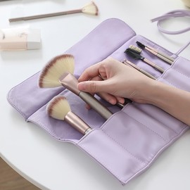 VanFn Travel Makeup Brush Holder, Portable Makeup Brush Organizer Bag, Roll Up Bag Ideal for Eyebrow Eyeshadow Brushes P.Travel Series