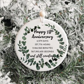 18 Year for Her or Him, 18th Wedding for Couple, Porcelain Anniversary Marriage Presents for Wife or Husband