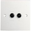 Twin FM and TV Coaxial Outlet, White