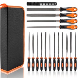 Devvicoo 17 PCS Metal File Set, Upgraded Hemicycle, Angle, Round, Flat, and Needle Files for Plastic and Wood Projects