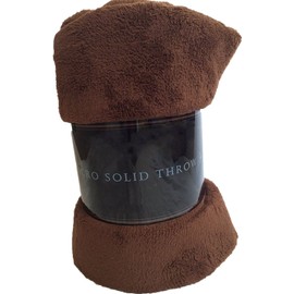 Decotex Warm & Cozy Super Soft Plush Solid Fleece Throw Blanket (50"x60", Chocolate)