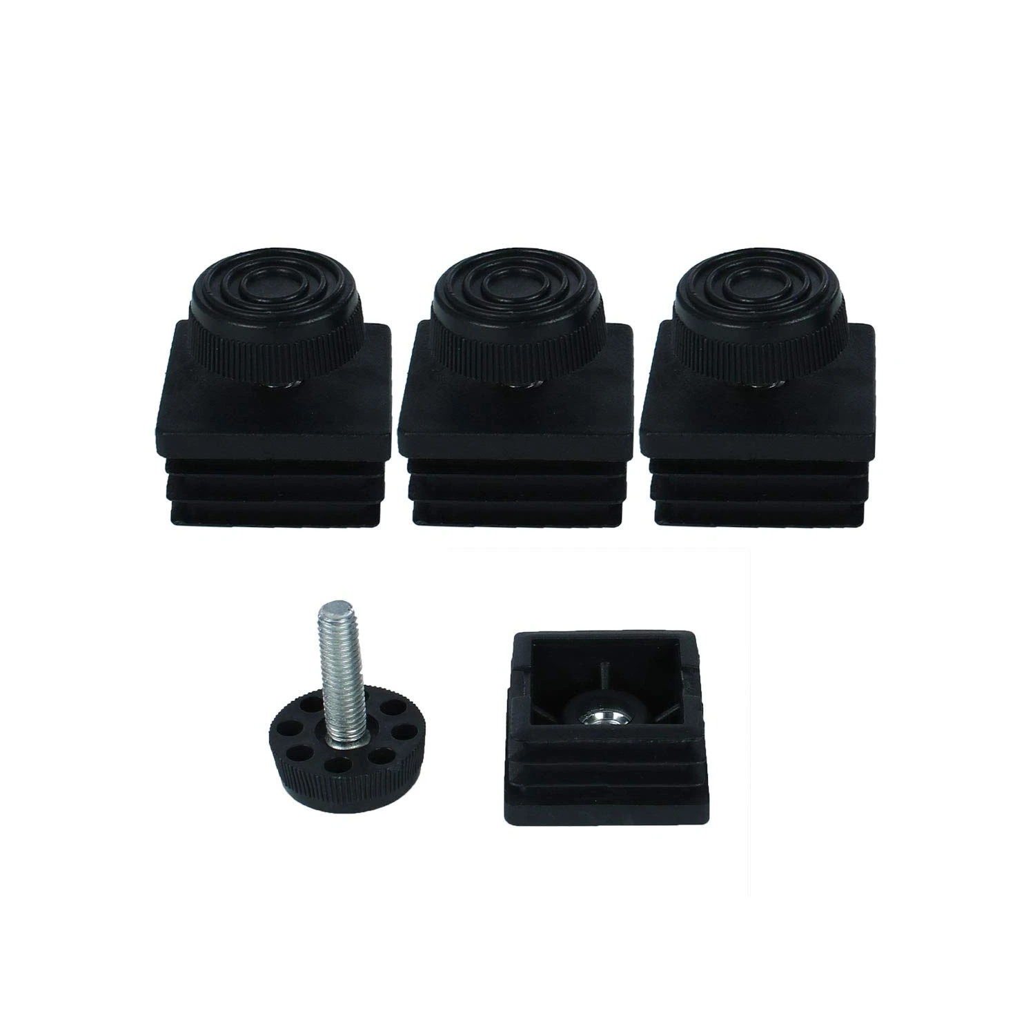 uxcell Leveling Feet 38 x 38mm Square Tube Inserts Kit Furniture Glide ...
