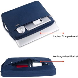 Voova 14 15 Inch Laptop Sleeve Case,360° Protective Computer Bag Cover Compatible with MacBook Pro14 M3/M2/M1,15 MacBook Air M2,15 Surface Laptop 5/4,14 HP Dell Acer Asus with Organizer Pocket, Blue