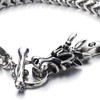COOLSTEELANDBEYOND Mens Biker Stainless Steel Dragon Curb Chain Bracelet Toggle