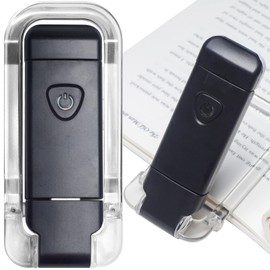 EGWASER Portable USB Rechargeable LED Clip-on Book Light for Eye-Protection, 3 Brightness Adjustable Dimmable Bookmark Light for Reading in Bed (Black)