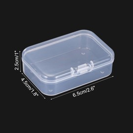 PATIKIL 2.6x1.8x1 Inch Clear Storage Box with Hinged Lid, 12Pack Plastic Stackable Rectangle Organizer Container for Bead Jewelry Small Item Art Craft Project
