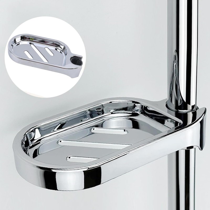 Clip-on Bathroom Soap Holder,ABS Shower Soap Dish Shower Rail Soap