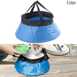 Semptec Urban Survival Technology Folding Bucket: Foldable Bucket for Outdoor and Camping, Nylon, 5 Litre (Folding Bucket 5 Litres, Camping Dishwashing Bowl, Tent)