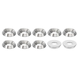 PATIKIL 10pcs M5 Finishing Countersunk Washers 14mm Diameter 3mm Height Solid 304 Stainless Steel CNC Finished Cup Washer Screw Head Gasket for Industrial Construction