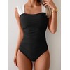 B2prity Womens One Piece Swimsuit Retro Square Neck Tummy Control