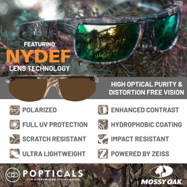 POPTICALS Mossy Oak Foldable Sunglasses for your Hunting Accessories (Brown)