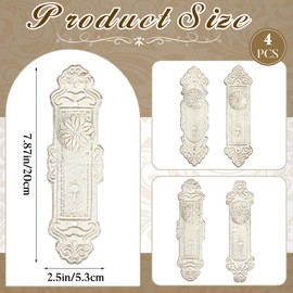 GlikCeil 4 Pcs Shabby Chic Hooks Decorative Wall Mounted with Screws and Anchors, Rustic White Cast Iron Hooks Door Knob Shabby Chic Country Decor for Coat Hats Bags Scarves Hallway Kitchen (Rustic)
