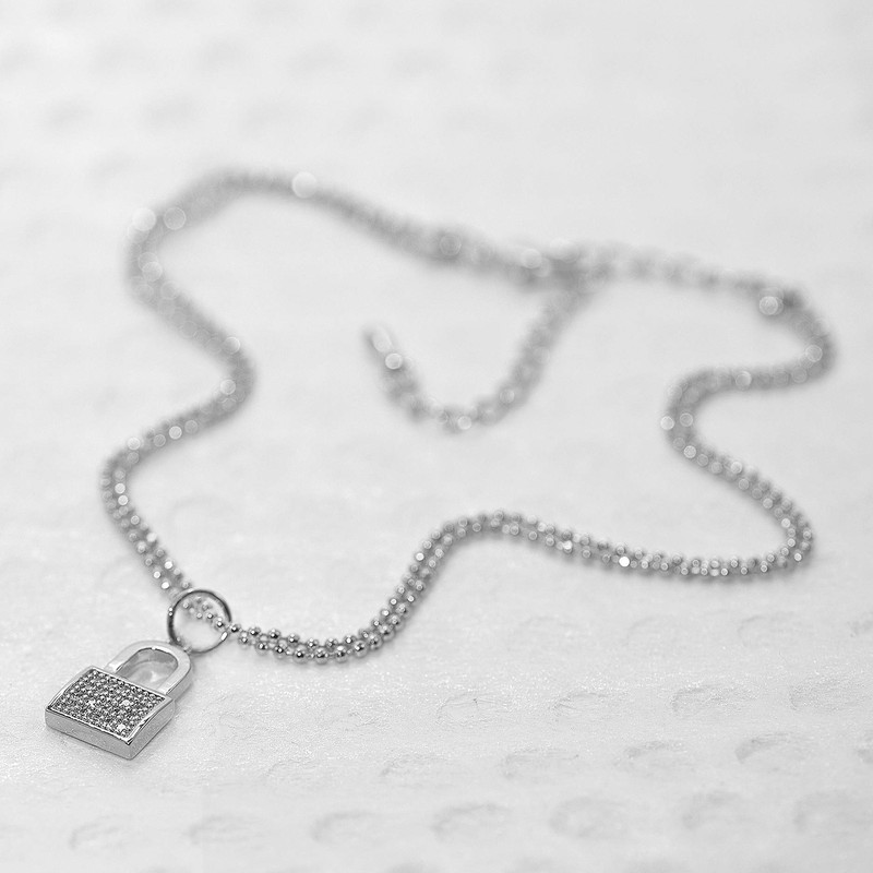 Spinningdaisy Mighty Tiny Double Line Anklet Love Lock Silver