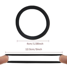 Vrose Flosi Hair Ties For Women Girls Men Kids Toddler Seamless Hair Ties For Thick & Curly Hair - Black Rubber Bands For Hair No Damage Ponytail Holder